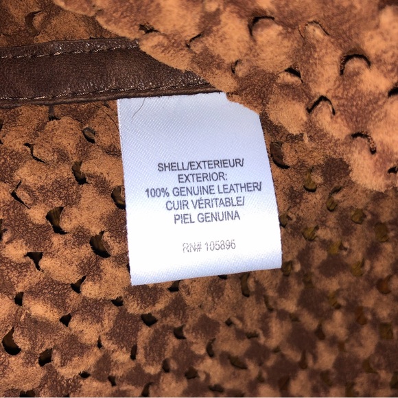 Worth Brown Leather Sleeveless Jacket Vest New Size 10 - Picture 9 of 13